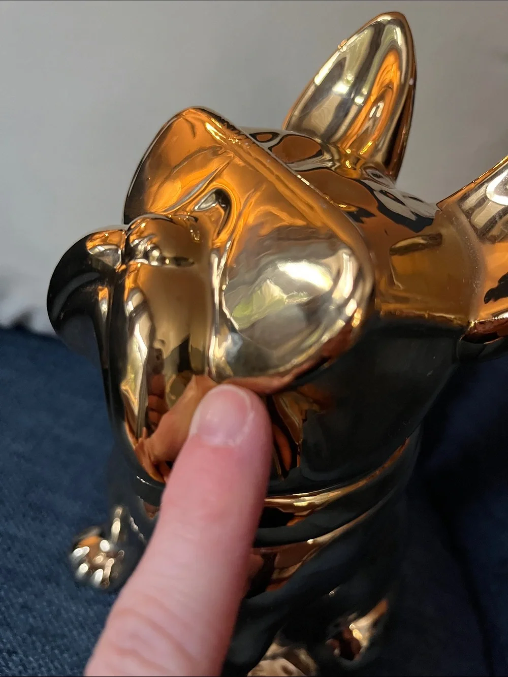 Dog Treat Jar Gold Frenchie Bulldog